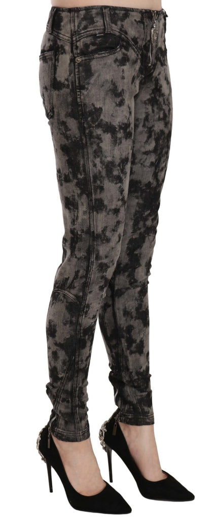 Just Cavalli Black Gray Faded Low Waist Skinny Denim Trousers Jeans - Gio Beverly Hills