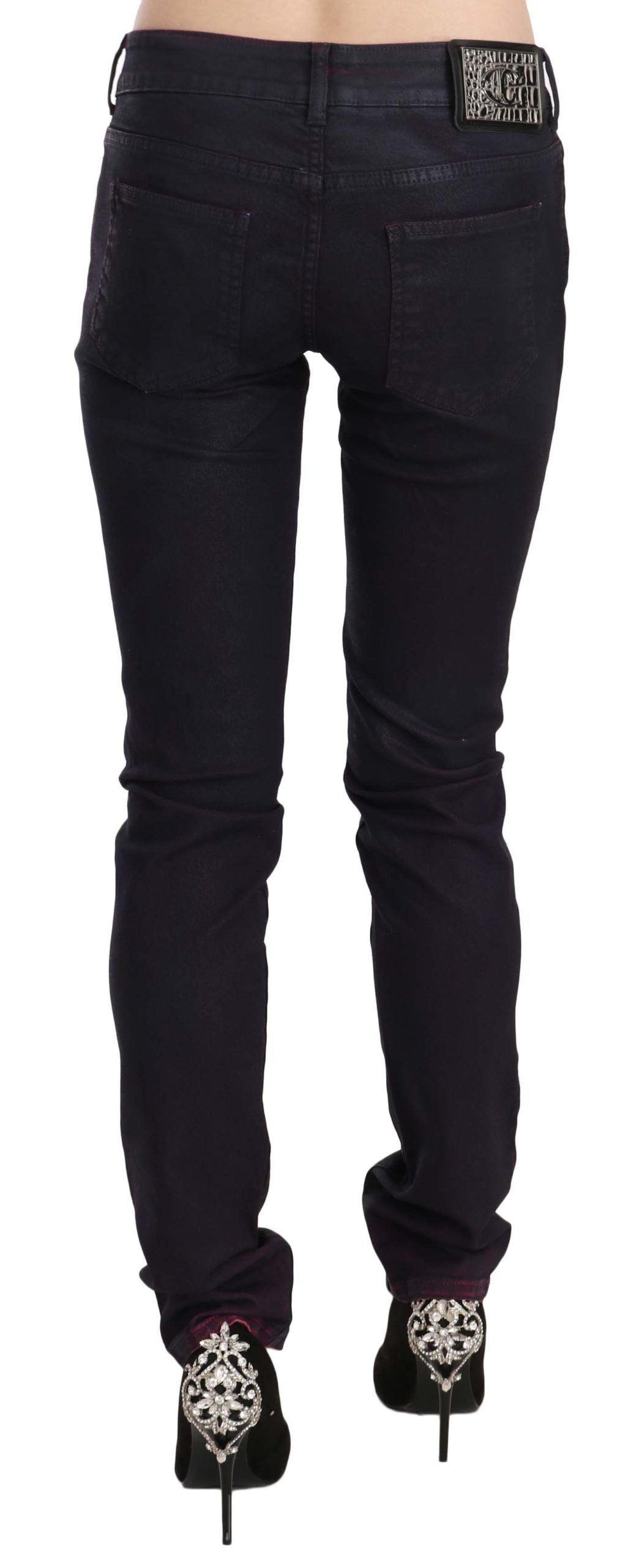 Just Cavalli Black Cotton Low Waist Skinny Denim Pants - Gio Beverly Hills