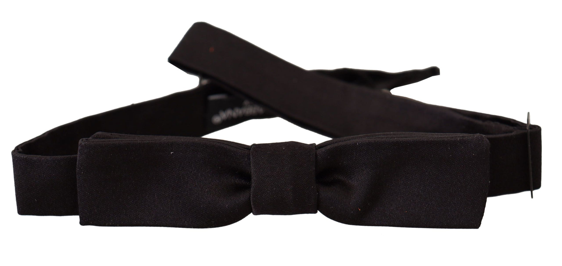 Dolce & Gabbana Black 100% Silk Adjustable Neck Papillon Tie - Gio Beverly Hills