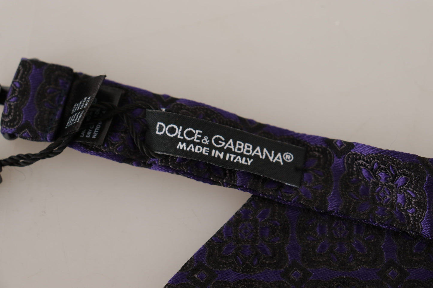Dolce & Gabbana Blue Geometric Silk Adjustable Neck Papillon Tie - Gio Beverly Hills