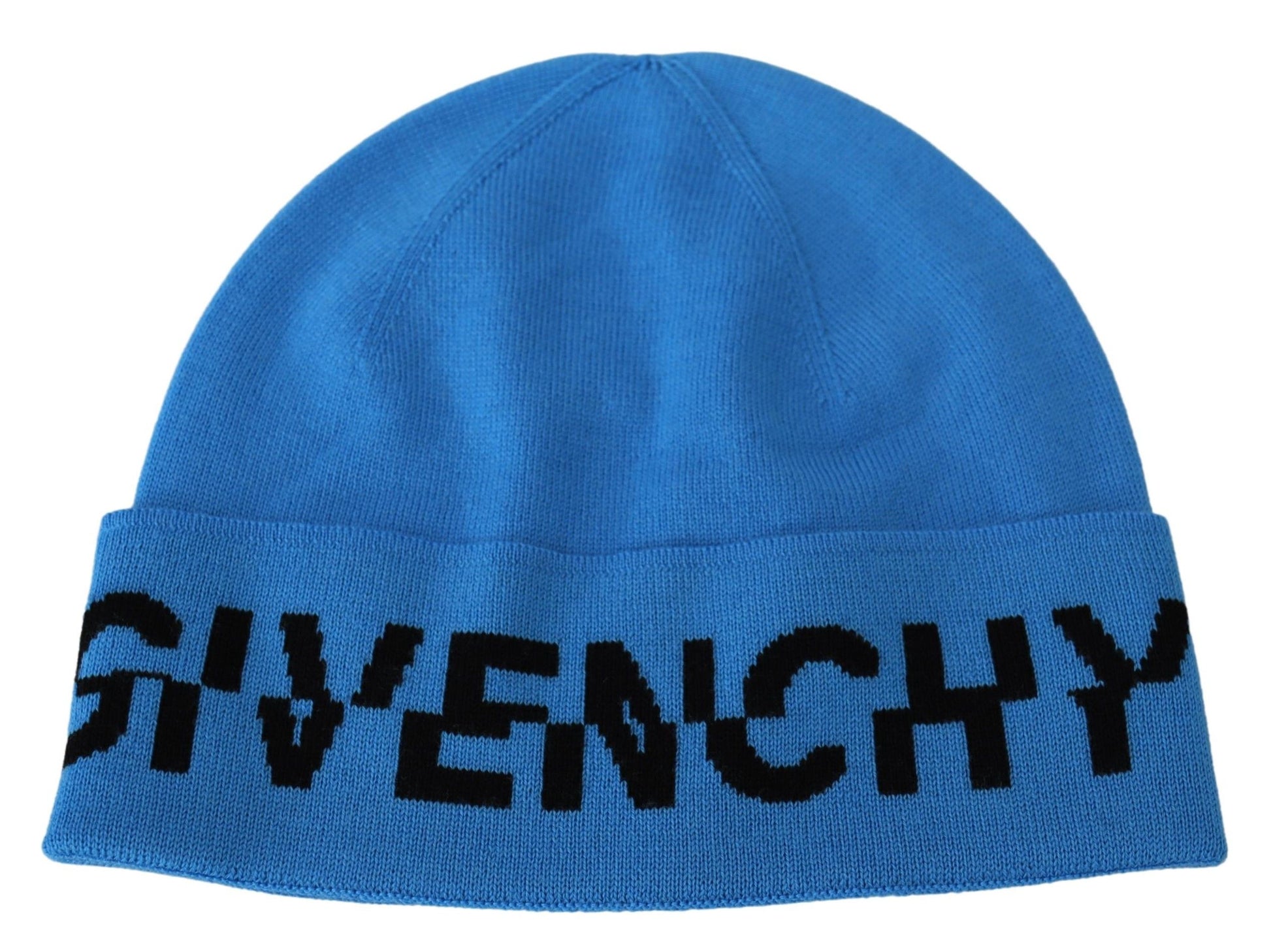 Givenchy Blue Wool Unisex Winter Warm Beanie Hat - Gio Beverly Hills