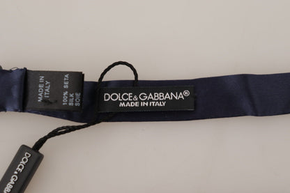 Dolce & Gabbana Blue Mens 100% Silk Adjustable Neck Papillon Tie - Gio Beverly Hills