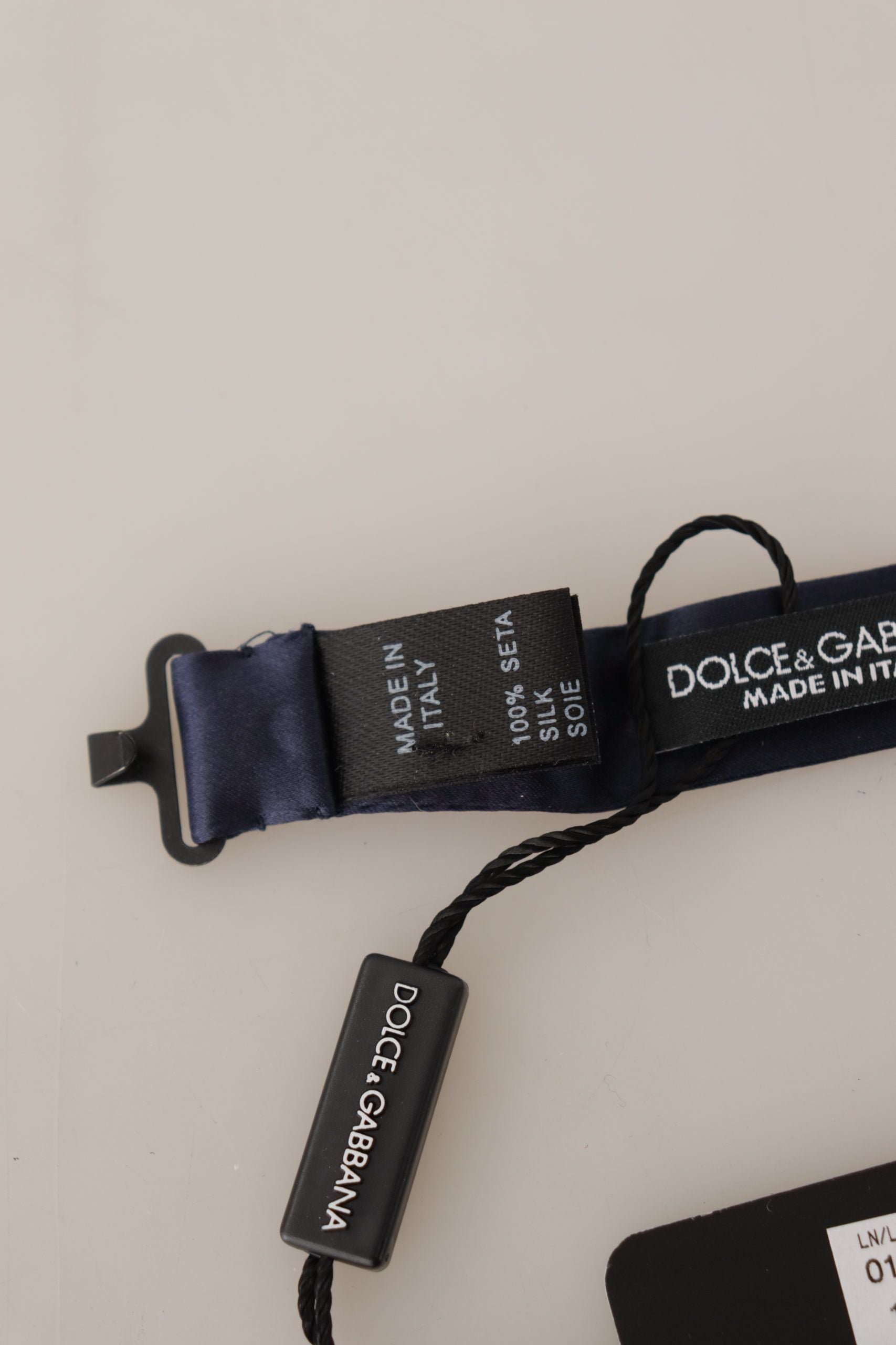 Dolce & Gabbana Blue Mens 100% Silk Adjustable Neck Papillon Tie - Gio Beverly Hills