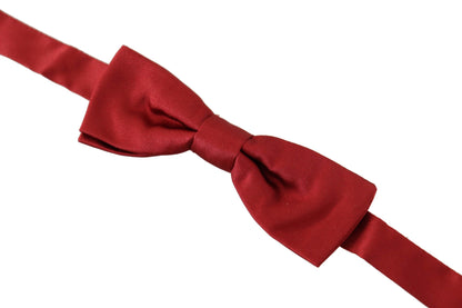 Dolce & Gabbana Red 100% Silk Slim Adjustable Neck Papillon Bow Tie - Gio Beverly Hills