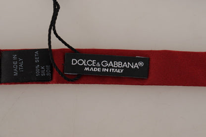 Dolce & Gabbana Red 100% Silk Slim Adjustable Neck Papillon Bow Tie - Gio Beverly Hills