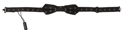 Dolce & Gabbana Black White Polka Dot 100% Silk Neck Papillon Tie - Gio Beverly Hills