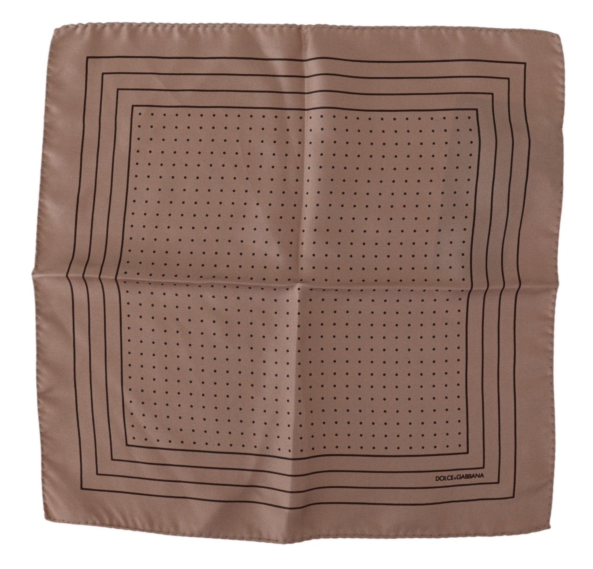 Dolce & Gabbana Brown Dotted Silk Square Handkerchief - Gio Beverly Hills