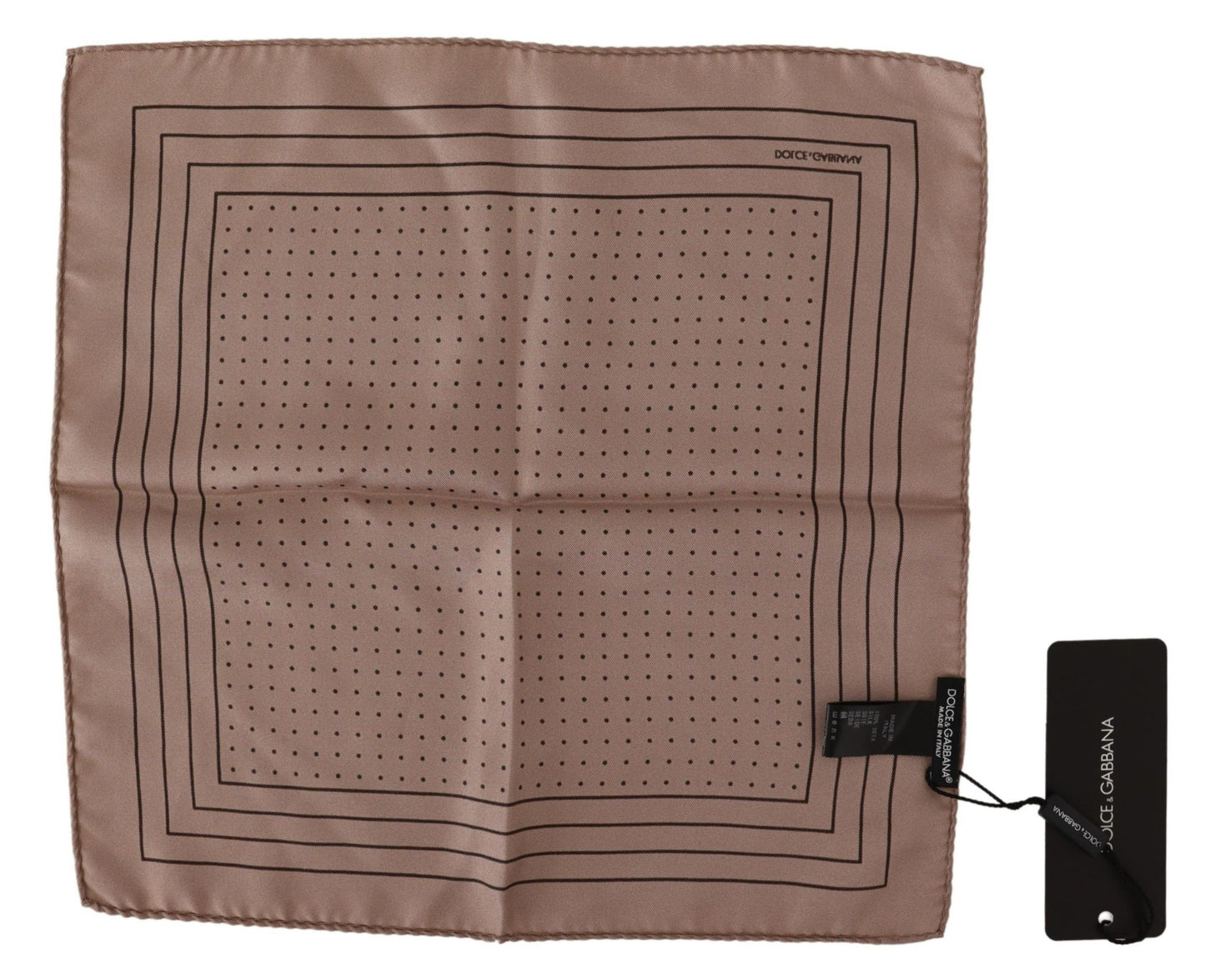 Dolce & Gabbana Brown Dotted Silk Square Handkerchief - Gio Beverly Hills