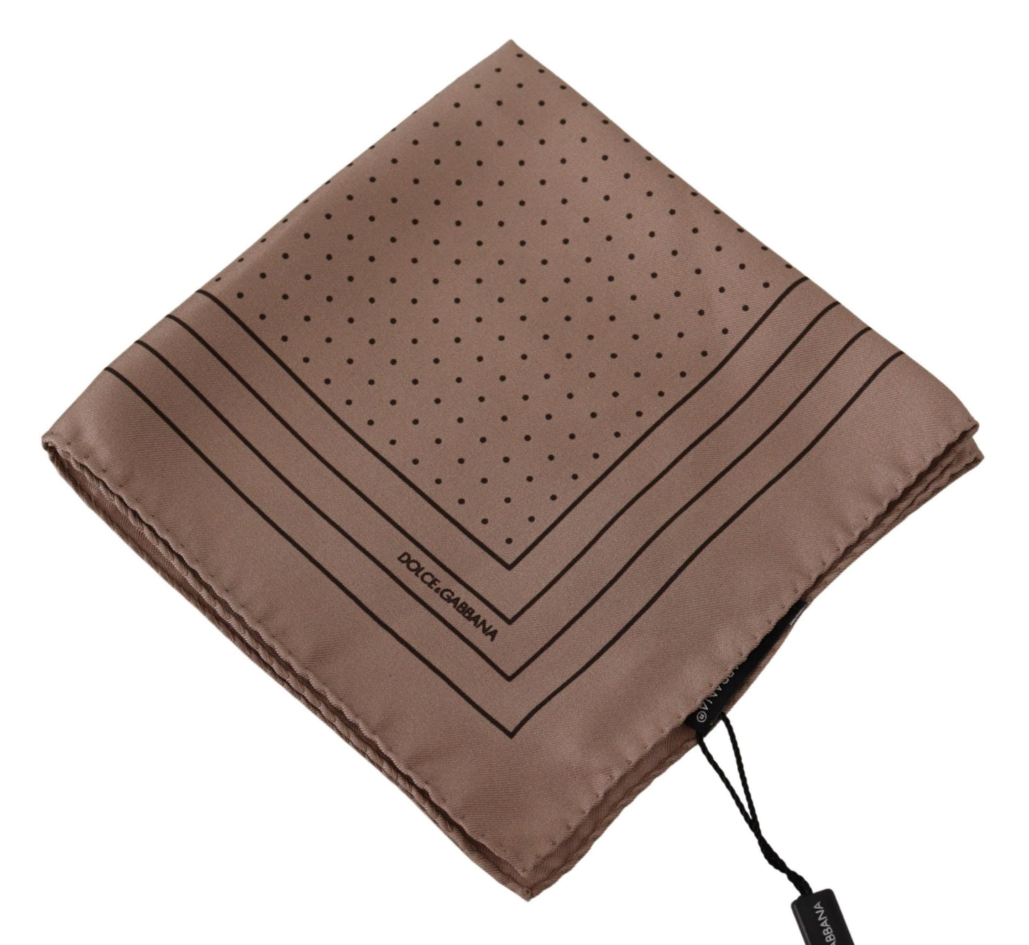 Dolce & Gabbana Brown Dotted Silk Square Handkerchief - Gio Beverly Hills