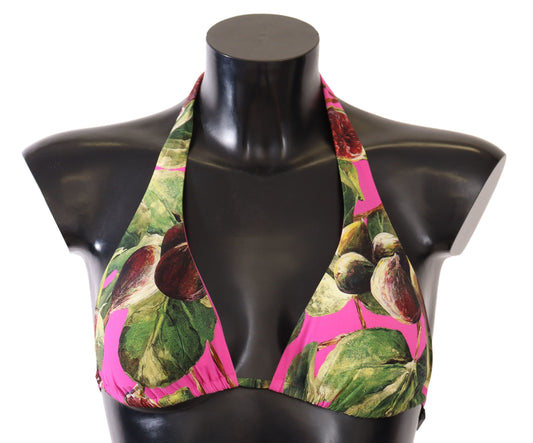 Dolce & Gabbana Pink Printed Nylon Swimsuit Bikini Top Swimwear - Gio Beverly Hills