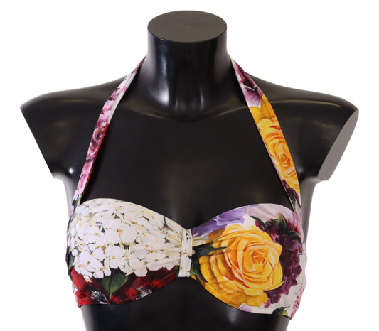 Dolce & Gabbana Multicolor Floral Swimsuit Bikini Top Swimwear - Gio Beverly Hills