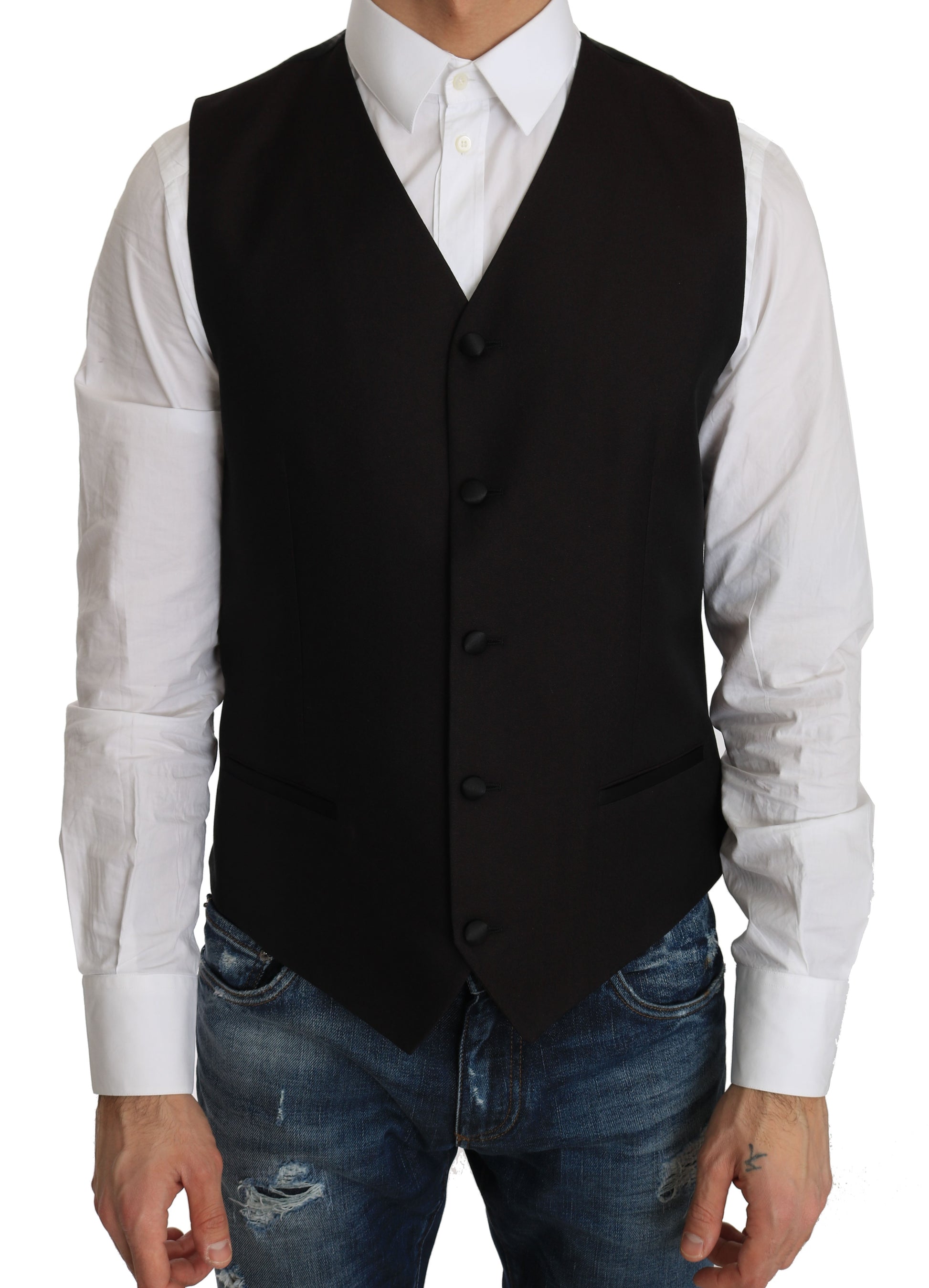 Dolce & Gabbana Black Silk Dress Waistcoat - Gio Beverly Hills