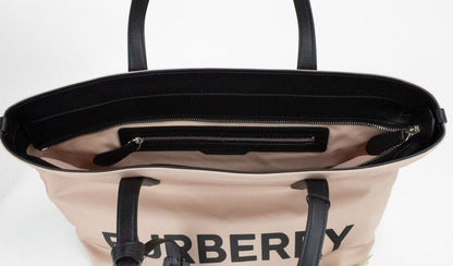 Burberry Small Rose Beige Logo Branded Econyl Nylon Tote Shoulder Handbag Purse - Gio Beverly Hills