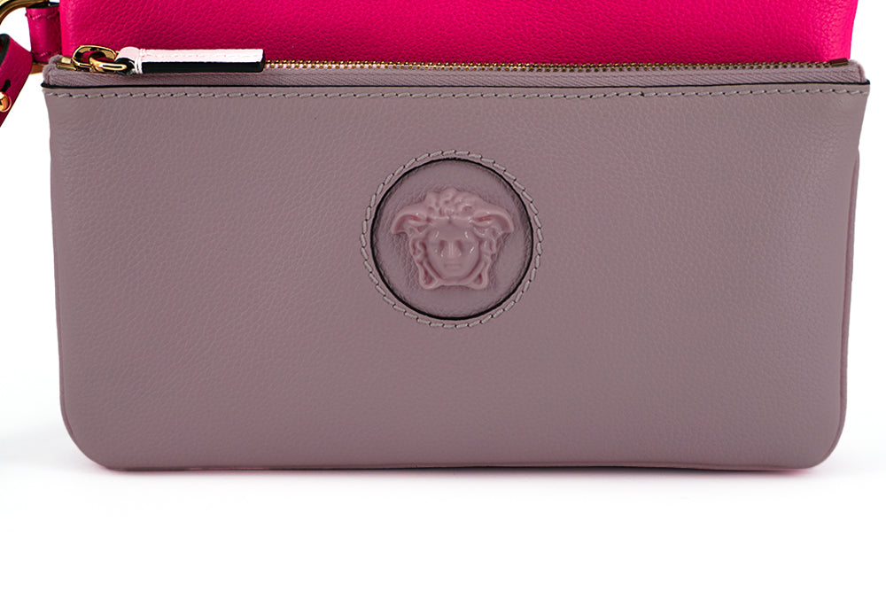 Versace Pink Calf Leather Pouch Bag - Gio Beverly Hills