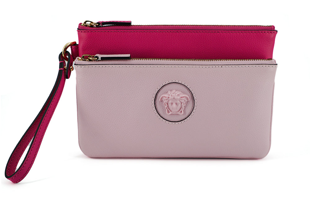 Versace Pink Calf Leather Pouch Bag - Gio Beverly Hills