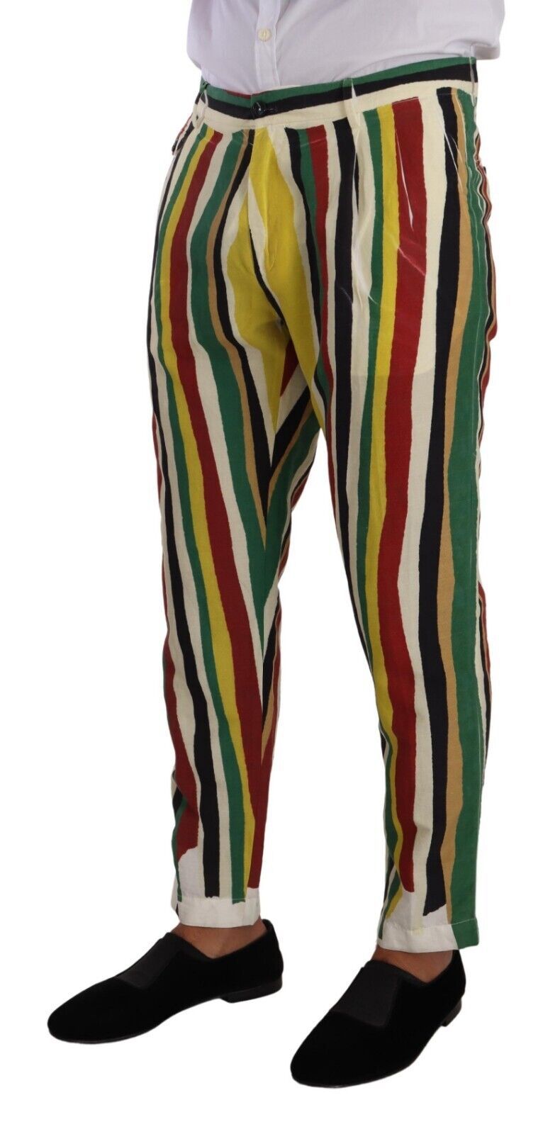 Dolce & Gabbana Multicolor Striped Linen Cotton Pants - Gio Beverly Hills