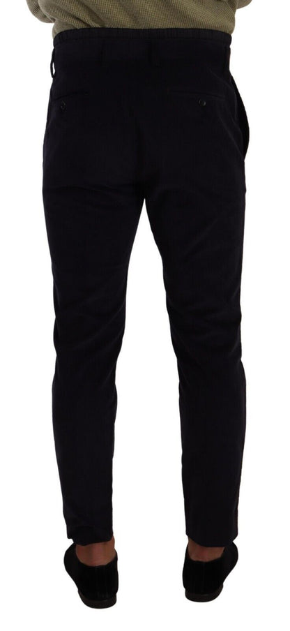 Dolce & Gabbana Blue Cotton Skinny Corduroy Trouser Pants - Gio Beverly Hills