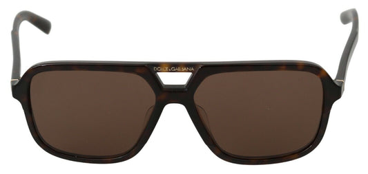 Dolce & Gabbana Brown Leopard Pattern Aviator Pilot Mens Sunglasses - Gio Beverly Hills