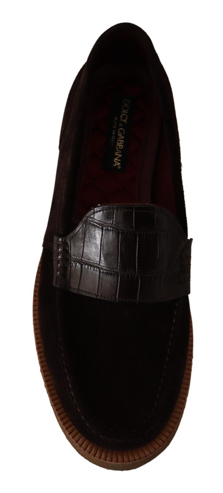 Dolce & Gabbana Brown Suede Leather Slip On Flats Moccasin Shoes - Gio Beverly Hills