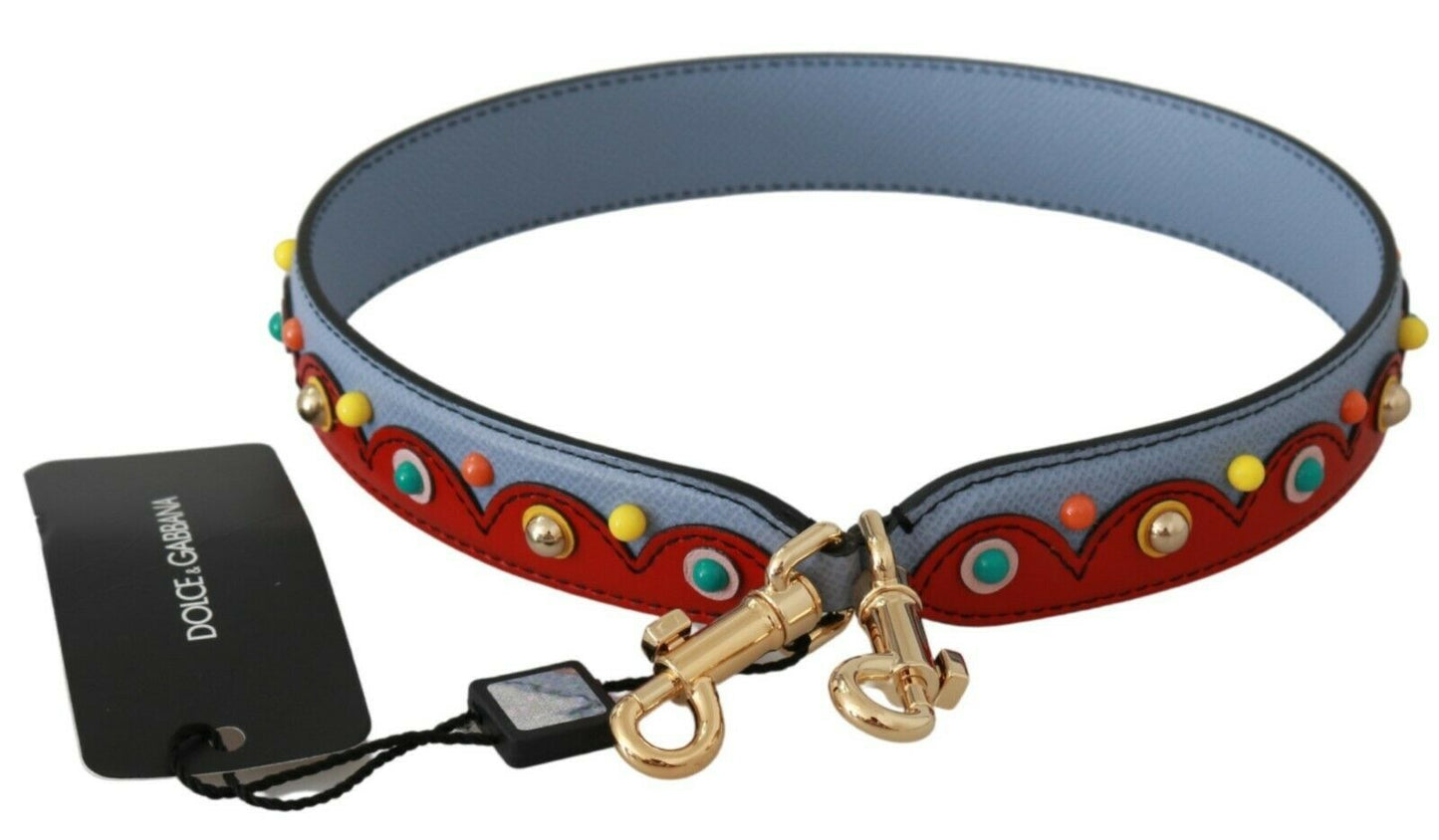 Dolce & Gabbana Blue and red Shoulder Strap Leather Blue Handbag Accessory - Gio Beverly Hills
