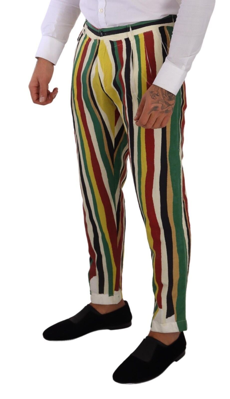 Dolce & Gabbana Multicolor Striped Linen Cotton Pants - Gio Beverly Hills