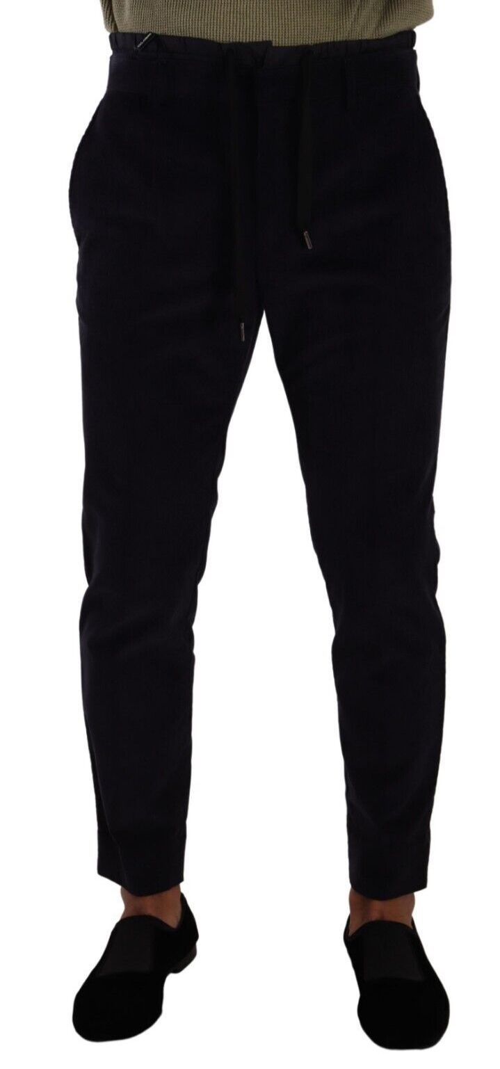 Dolce & Gabbana Blue Cotton Skinny Corduroy Trouser Pants - Gio Beverly Hills