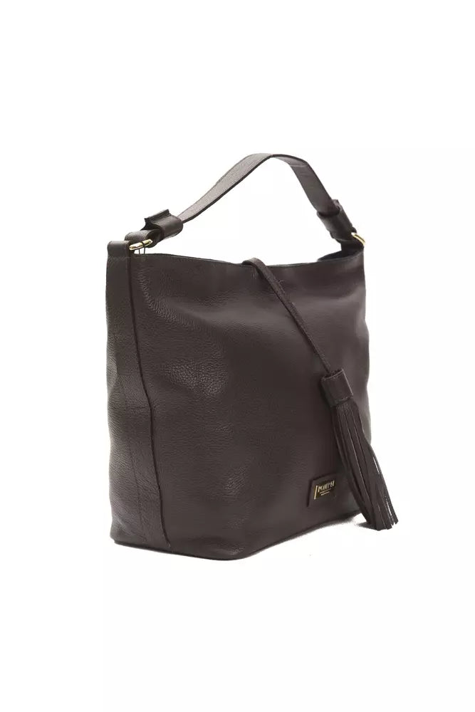 Pompei Donatella Brown Leather Shoulder Bag - Gio Beverly Hills