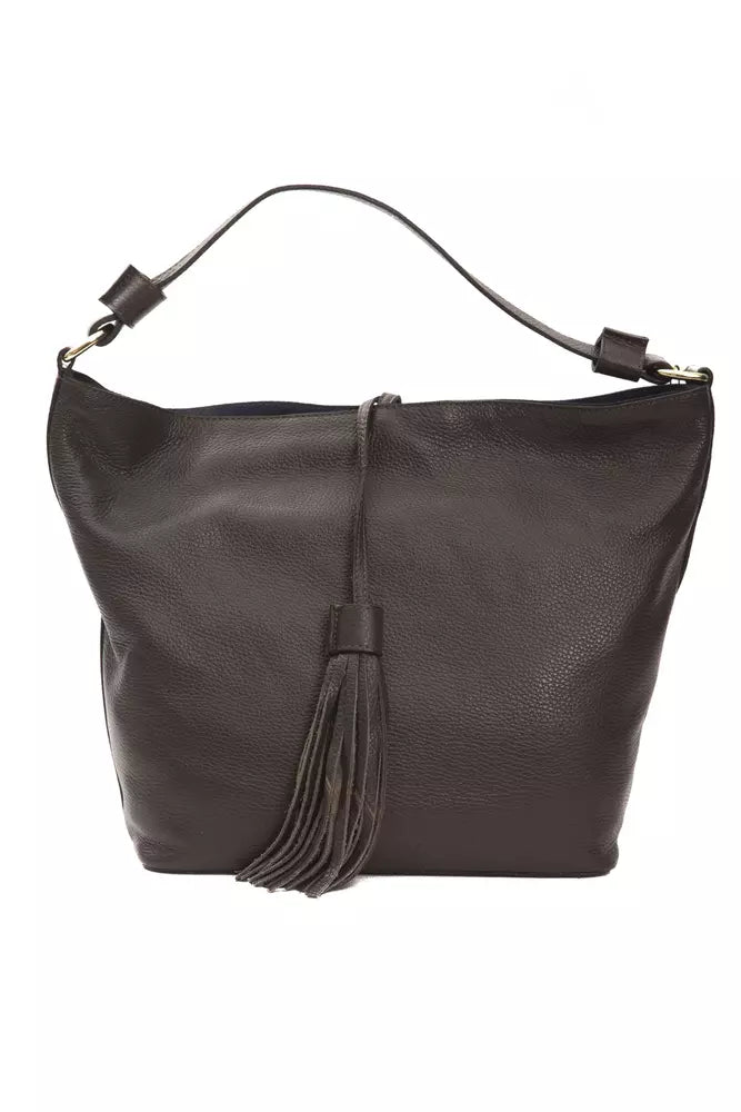 Pompei Donatella Brown Leather Shoulder Bag - Gio Beverly Hills