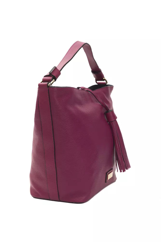Pompei Donatella Burgundy Leather Shoulder Bag - Gio Beverly Hills