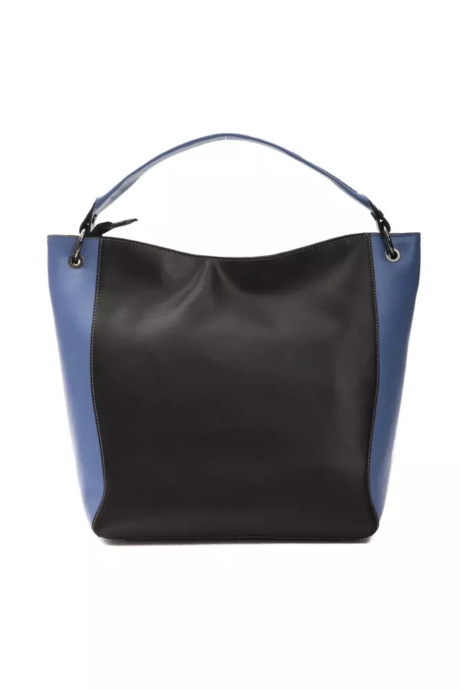 Pompei Donatella Black Leather Shoulder Bag - Gio Beverly Hills